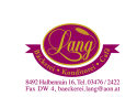 Logo der Bäckerei Lang mit Adresse und Kontaktdaten